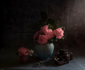 Moody Camellia Arrangement