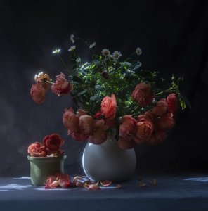 Moody Roses Still Life by Judy Tseng