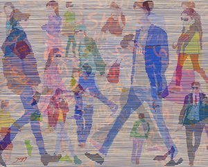 Abstract City Walkers by Jukyong Park