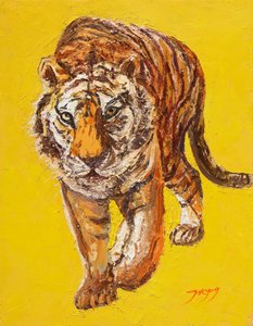 Intense Tiger Gaze by Jukyong Park