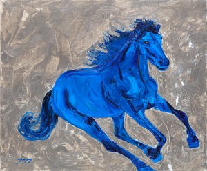 Vibrant Blue Horse