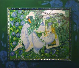 Nymph I -Lying in Moss- (with Swan)