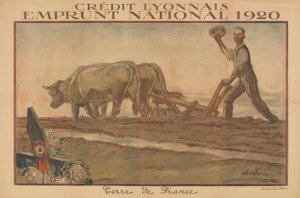 Lyon Credit, National Loan 1920, Land of France by Jules Abel Faivre
