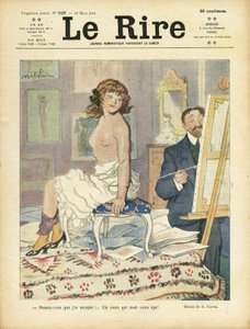 Illustration by Abel Faivre (1867-1945) for the Cover of Le Rire, 22/03/13 - Art, Nudity - Painters artists, Model (who poses)