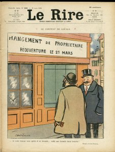Illustration for the Cover of Le Rire, 21/03/08 - The Contract of Hire - Architecture Urban Planning, Wedding, Adultery, Shops