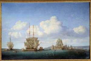 La rade de Brest in 1844 by Jules Achille Noel