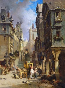 Street Scene at Morlaix in 1830