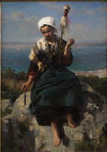The Flax Spinner by Jules Breton