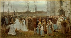 The Planting of a Calvary Procession in Front of a Breton Church by Jules Breton