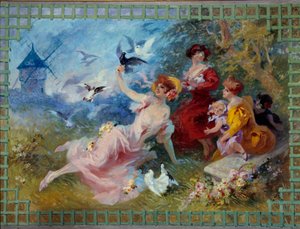 Allegory of Air Representing Young Women and Birds