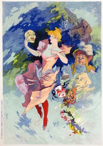 Art. Entertainment. The Comedy. Allegory by Jules Cheret, France, c.1890 by Jules Cheret