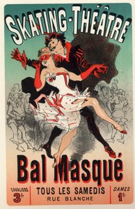 Masquerade Ball at the Skating Theatre, Paris. Poster by Jules Cheret, France, c.1875