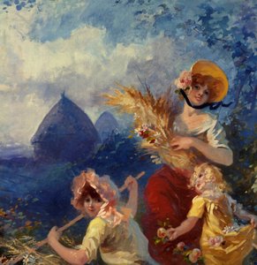 Allegory Representing Young Women Holding Wheat (Detail)
