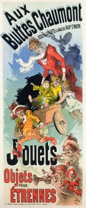Lifestyle. The Buttes Chaumont toys store. Poster by Jules Cheret, France, c.1890