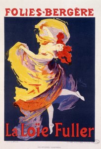 Loie Fuller at Folies Bergere - by Jules Cheret, c. 1890