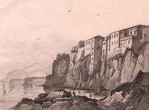 View of Sorrento with house of Torquato Tasso, Campania, Italy