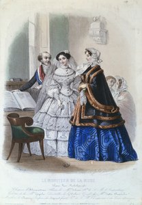 Wedding Dress, Fashion Plate from Le Moniteur de la Mode, 1854
