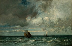 Barks Fleeing Before the Storm, 1870-75 by Jules Dupré