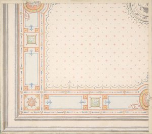Design for a ceiling (detail), second half 19th century by Jules Edmond Charles Lachaise and Eugène Pierre Gourdet