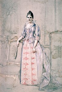 Portrait of Mrs. Carnot Wearing Worth Dress by Jules Emile Saintin