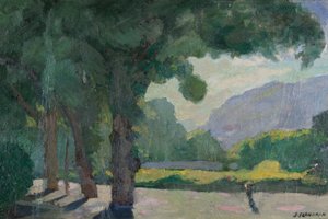 Grenoble, view taken from Île Verte 1922 by Jules Flandrin