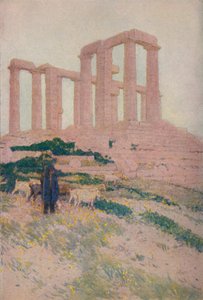 The Temple of Poseidon and Athena at Sunium by Jules Guerin