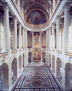 Interior view of the chapel, begun in 1699 and completed by Robert de Cotte in 1710 by Jules Hardouin Mansart