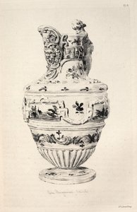 History of the Ceramic Art: A Descriptive and Philosophical Study of the Pottery of All Ages and All Nations: Spain: Talavera de la Reyna- Faience- Ewer (Plate X) by Jules Jacquemart