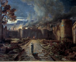 Sodom (Sodoma) The destruction of the city by fire (detail)