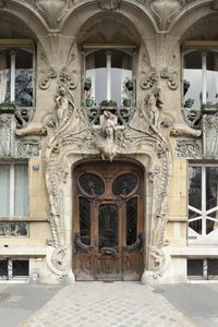 Entrance door to 29 avenue Rapp in the 7th arrondissement in Paris, art nouveau architecture