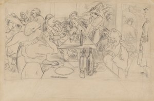 Cafe Scene by Jules Pascin