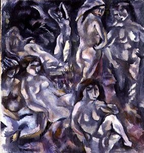 Eight Women in the Nude by Jules Pascin