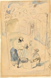 The Handsome Barber by Jules Pascin
