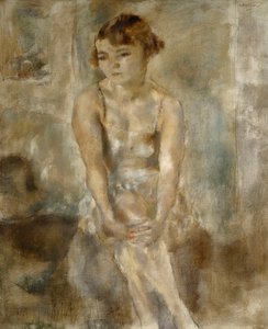 Young Woman Sitting in Chemise