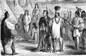 Creeks Indians, from the South East of the United States. Engraving 1885