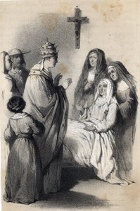 Representation of Saint Claire of Assisi, founder of the religious order of the Clares in 