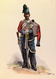 Portrait of a Brigadier Hussard by Jules Rouffet, circa 1845, Private Collection