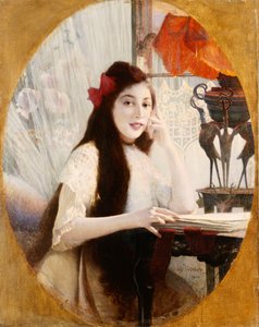 Portrait of a Young Girl at a Desk, 1904 by Jules Verdier