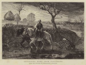 Returning Home from Ploughing by Jules Veyrassat