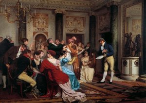 Romance is Fashionable (Reading a Piece of Theatre in a Parisian Salon) by Jules Worms