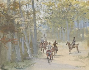 Forest Landscape with Riders