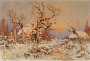 Winter Landscape in the Evening Sun