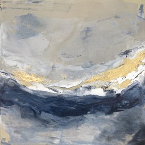 Layers of Blue Gray and Gold Tones by Julia Contacessi