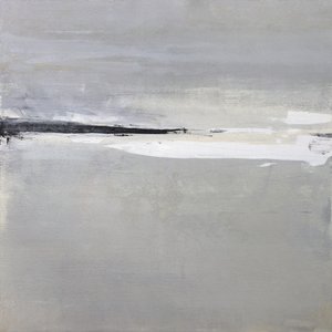 Serene Horizon with Soft Gray and White Tones