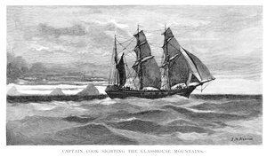 Captain Cook sighting the Glasshouse Mountains, Queensland, Australia