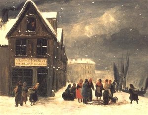 Quayside in Winter, Unloading the Catch by Julie Gobert