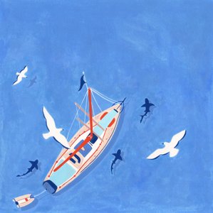 Sailboat Ocean Sharks