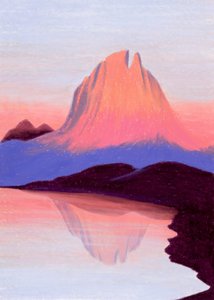 Vibrant Mountain Lake Sunset by Julie Lesouef