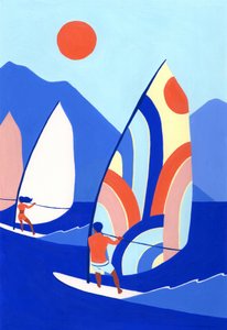 Vibrant Ocean Windsurfing