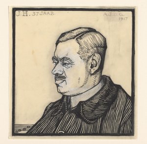 Portrait of a 37-year-old man with the initials J.H.